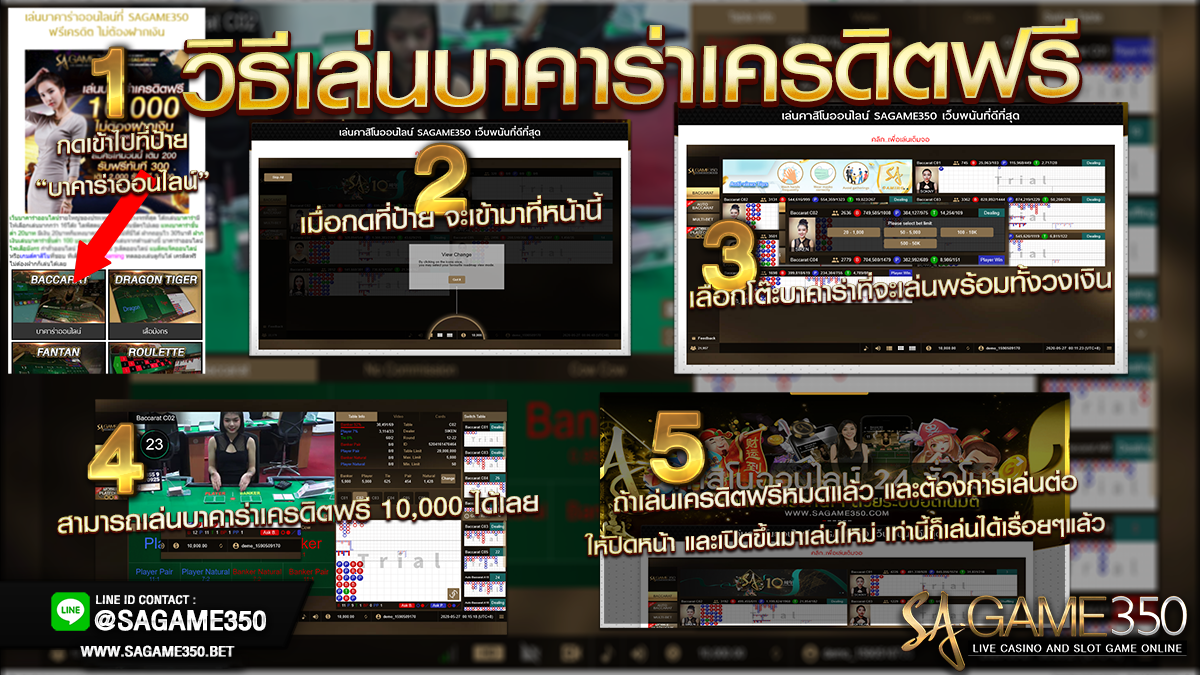 วิธีเล่นบาคาร่าเครดิตฟรี 4 ขั้นตอน